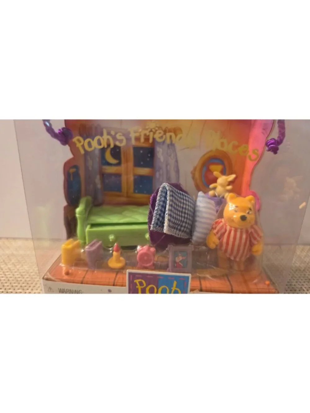 new 1998 MATTEL WINNIE THE POOH BEDROOM PLAYSET COMFY CORNERS FRIENDLY PLACES